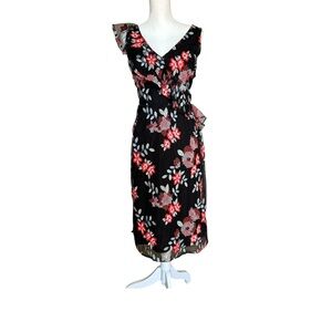 ❤️Sam Edelman Women's Sleeveless Floral‎ Print Embroidered Surplice Dress